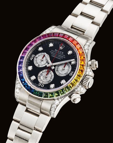 rolex with colored diamonds